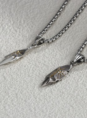 复古许愿石项链男款个性中性风