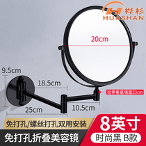 New product to look at the back of the back brain spoons mirror free of punch and makeup mirror wall-mounted washroom Enlarged Swivel Folding Bathroom