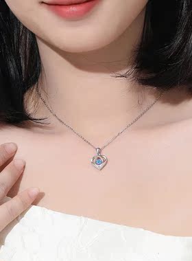跳动的心项链女纯银夏季