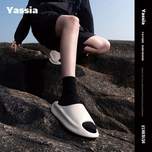 亚束男士拖鞋夏外穿涉水沙滩拖鞋踩屎感厚底增高情侣凉鞋溯溪鞋女 - 图1