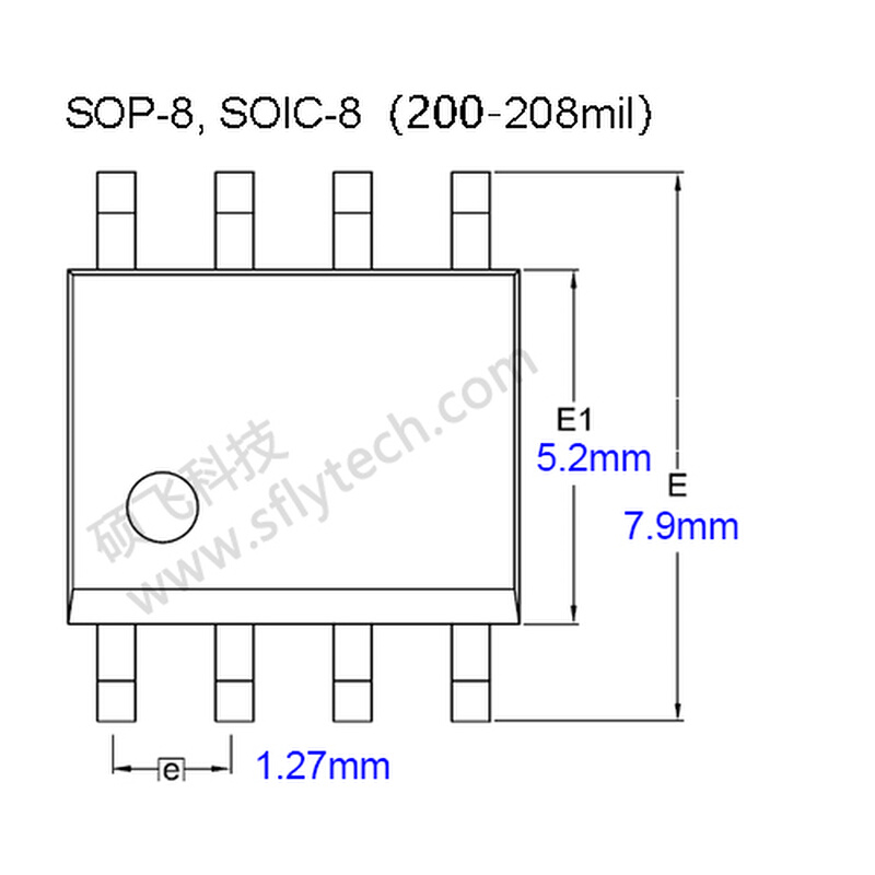 硕飞SP325/328编程器专用烧录座: AM-SOP8-200A - 图1