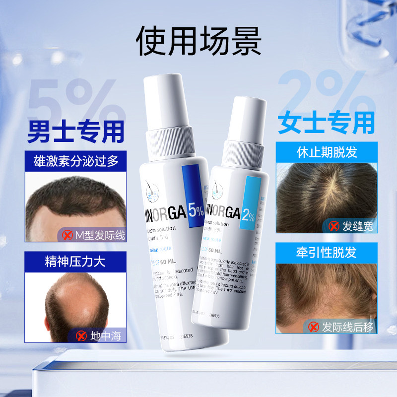 Bailleul法国生发小白管进口米诺地尔酊剂搽剂生发液男女60ml*1