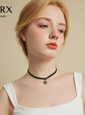 JXRX黑色星星项链女高级感