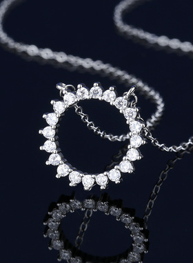 韩国东大门网红女微镶锆石潮流食指个性圆圈套装项链戒指耳钉