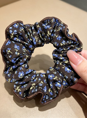 韩系碎花布艺大肠发圈高级感