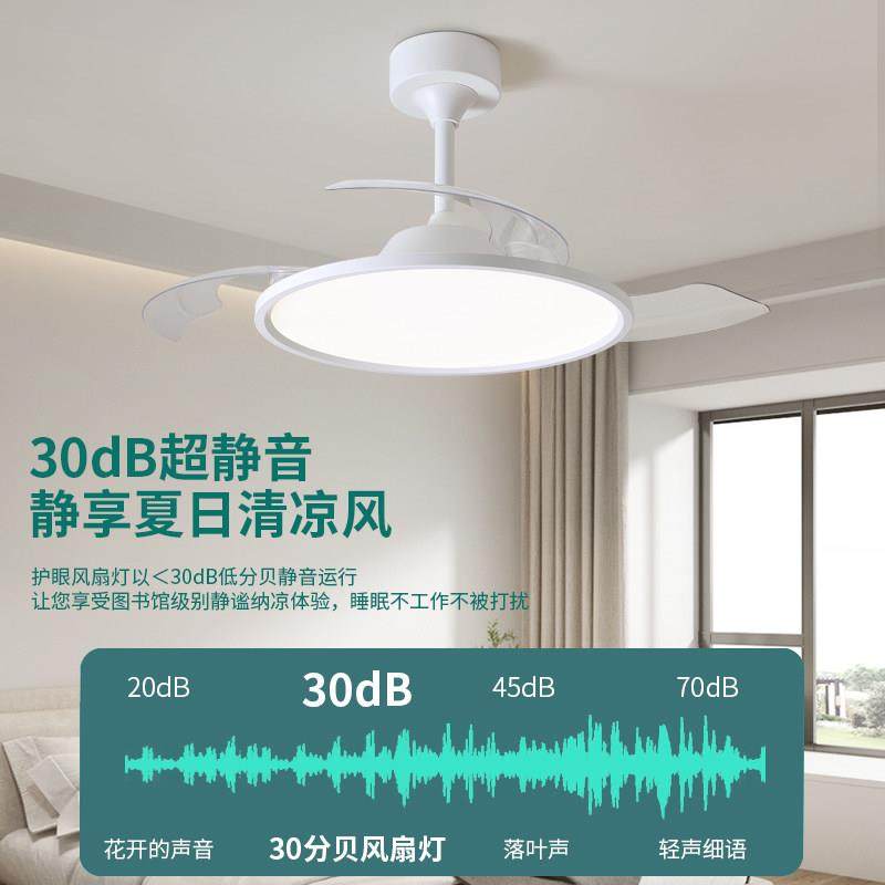 饭厅吊扇灯全光谱护眼智能灯现代简约隐形卧室房间一体电风扇吊灯,淘宝优惠券,粉丝福利购,淘宝优惠卷