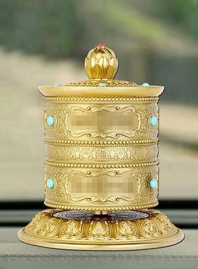 欧斯特车载转轮手拨转筒宝石镶嵌指捻转动转金桶摆件