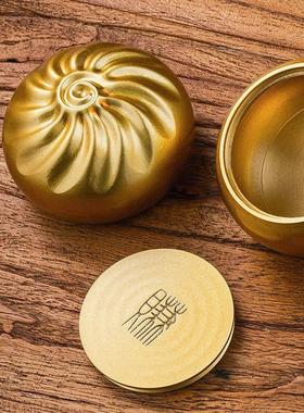 黄铜蒸蒸日上小福包桌面书房装饰品包子摆件创意高级感招财办公室