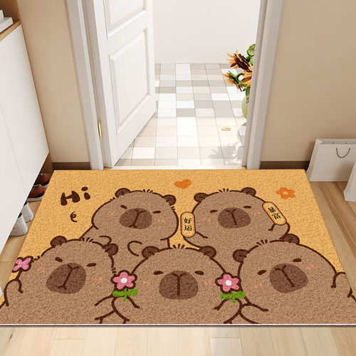 卡通丝圈入户门地垫进门除尘蹭土脚垫门口防滑耐脏可裁剪pvc地毯 - 图2