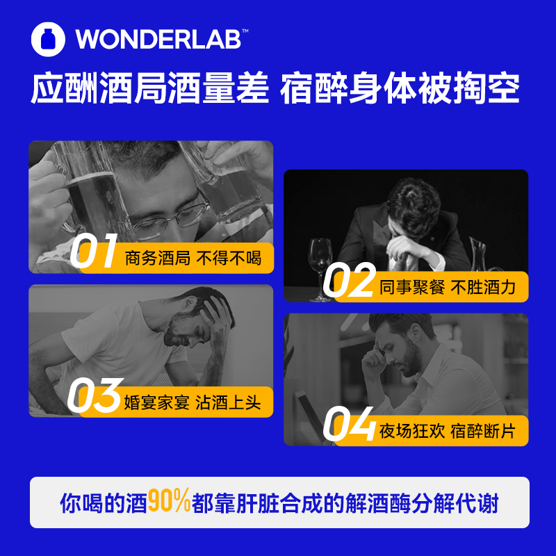 WonderLab奶蓟草胶囊独醒解酒组合双效净养护肝片养胃酒前后醒酒