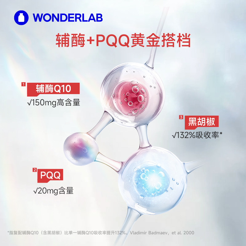 WonderLab辅酶q10保护心脏心脑血管PQQ线粒体官方旗舰正品进口