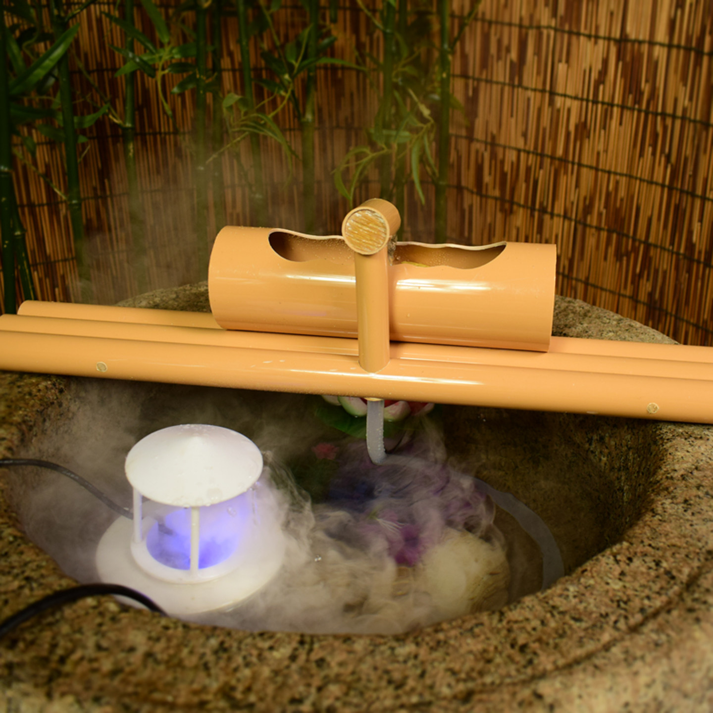 圆形缸过滤器流水器古法养鱼缸循环水竹子客厅流水器PVC流水摆件,淘宝优惠券,粉丝福利购,淘宝优惠卷