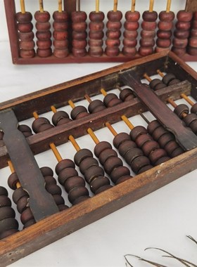 民俗老物件老算盘账房怀旧实木老式算盘旧货M古董收藏小摆件装饰