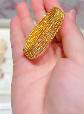 金包银记忆弹力蹦迪珠手镯蹦迪手环爆闪缠绕碎金手串手链生日礼物