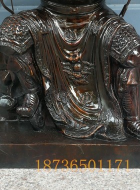 纯铜马王爷三头六臂铜像坐像大黑天火神铜像供奉工艺品马王爷摆件
