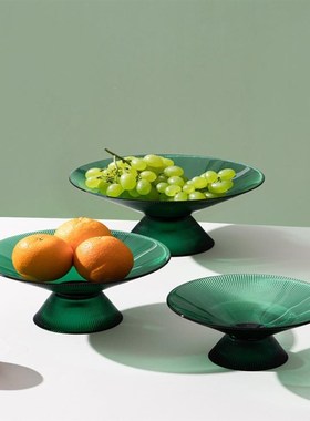 创意水果盘摆件北l欧式客厅家用茶几套装玻璃糖果盘个性干果盆轻