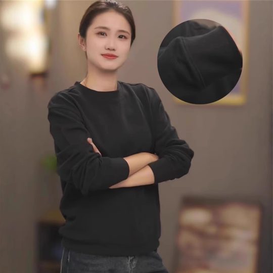 2025 Right Shoulder Pullover Long Sleeve Round Neck Sweatshirt