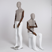 Model Rack Clothing Shop Window Display Show Rack Body Grey Bungcloth Active Hand Fake Human Body Model Prop Man