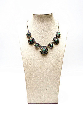 外贸孤品项链耳环镀银女合金