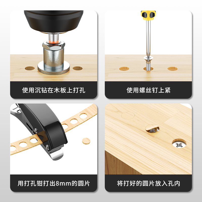 生态板封边条打孔钳冲孔器成孔钻头木工无钉眼工具神器限位打孔器 - 图1