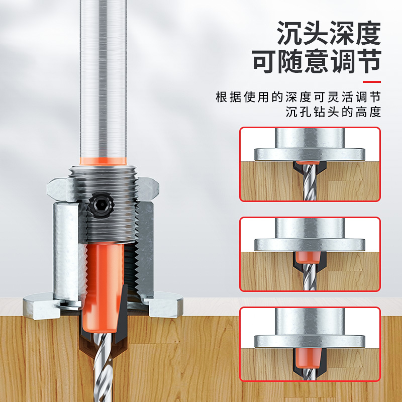 封边条打孔器冲孔钳子限位沉孔钻头沉头开孔木工神器工具大全套装-图0