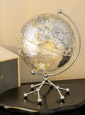 现货轻奢高档透明地球仪摆件创意家居客厅电视柜书房办公室桌面装