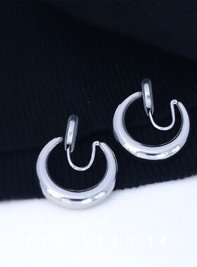 不规则圆圈耳夹无耳洞女新款浮夸风法式高级感耳饰小众独特耳环