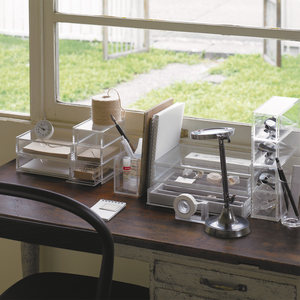 无印良品 MUJI 亚克力小物收纳整理系列 可叠放首饰抽屉分隔架