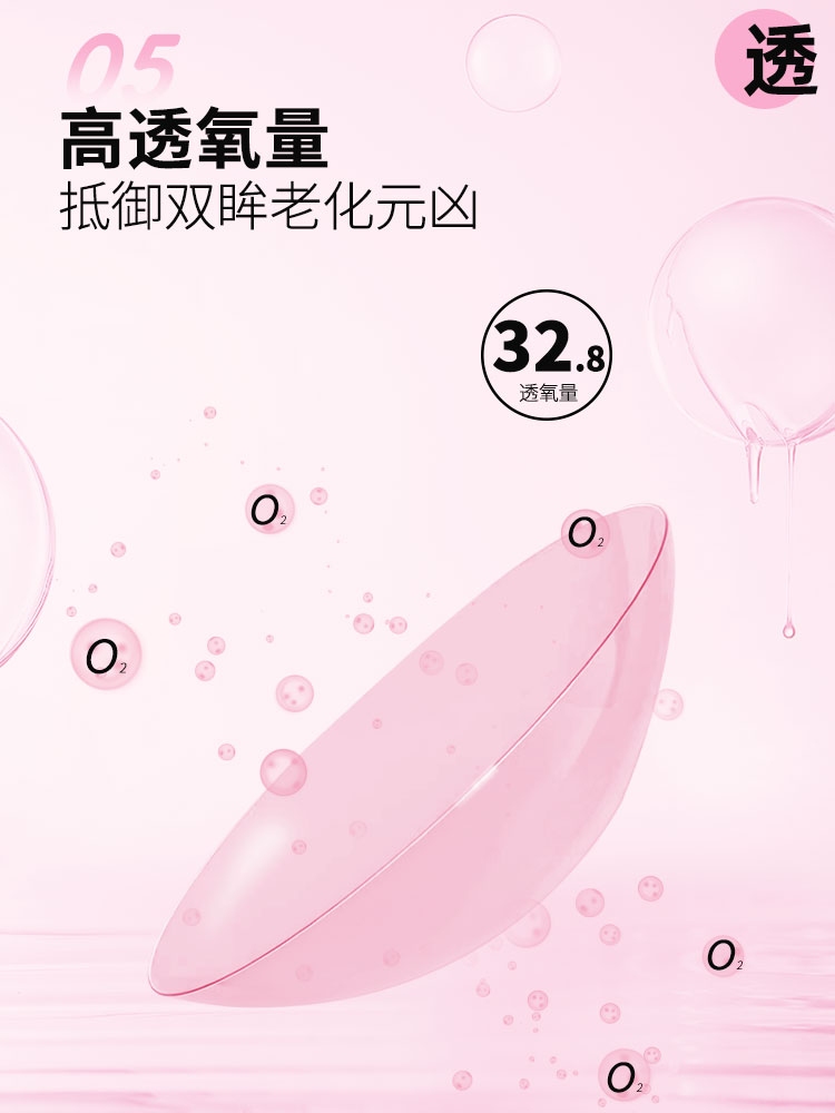 晶硕B12维他命小粉片近视透明隐形眼镜水润粉水日抛30片X3盒