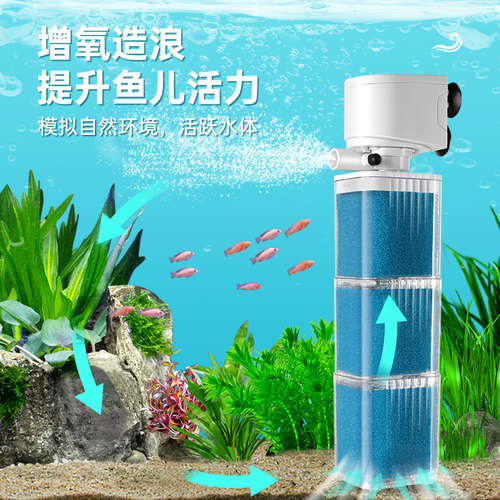 小型鱼缸过滤增氧一体机静音内置循环制氧机养鱼专用免换水过滤器 - 图3