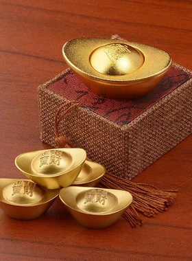 招财客厅沙金元宝黄铜摆件聚宝盆