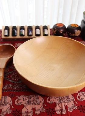中国风竹制水勺洗手礼圆盆美容院瑜伽按摩spa欢迎仪式净洗手礼盆