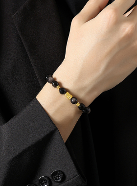 原创设计暗夜金轮手串潮流