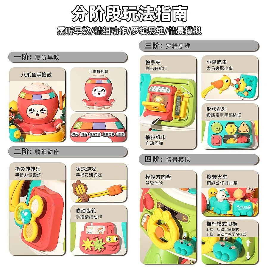 多功能婴儿游戏桌多面体早教玩具多功能宝宝忙碌板益智玩具礼物,淘宝优惠券,粉丝福利购,淘宝优惠卷