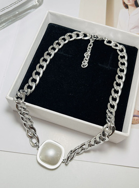 合金锁骨链女珍珠时尚项链