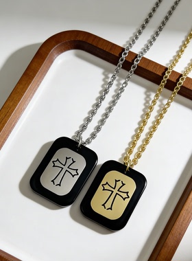 合金锁骨链女十字架气质项链