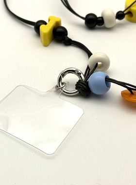 欧美新款彩色马里奥字母手机链斜挎链条通用手机绳挂件项链多用途