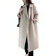 Women's thickened horn button double-sided woolen coat