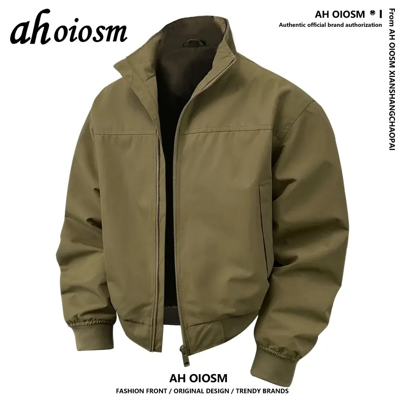 AH OIOSM教练夹克男秋季解构廓形痞帅穿搭防风挺括有型飞行员外套 - 图1