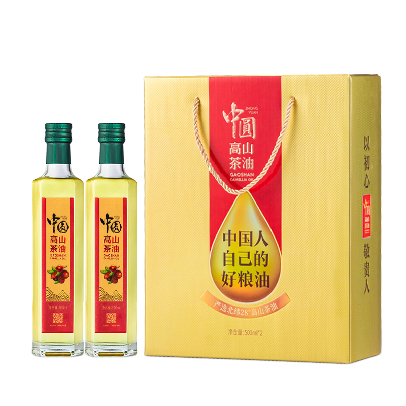 【中圆】纯正高山茶油礼盒装500ml*2