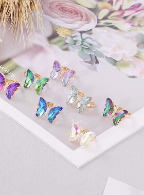 跨境开口儿童蝴蝶戒指女简约