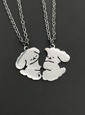 项链一对闺蜜情侣二人款高颜