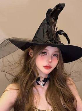 万圣节cos女巫黑头纱超高性价比