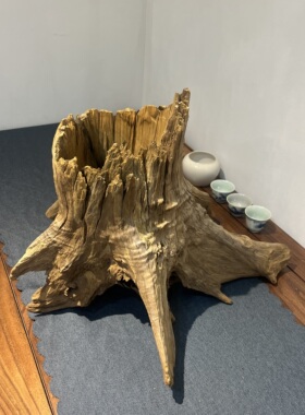 枯木风化木根雕插花器禅意鱼缸
