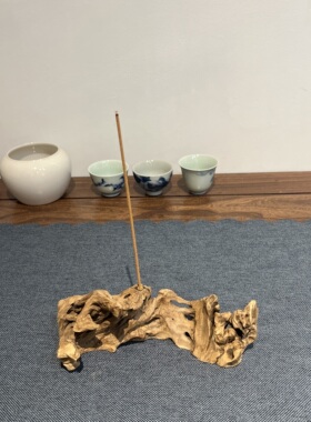莫山堂侘寂风手工根艺香插香托