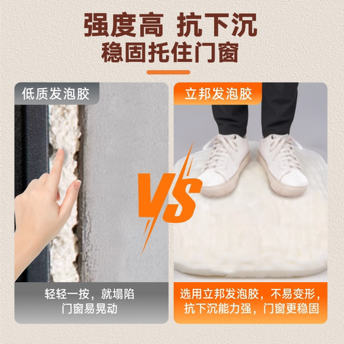立邦发泡胶膨胀剂聚氨酯泡沫胶发泡剂门窗填缝剂堵洞隔音填充密封 - 图1