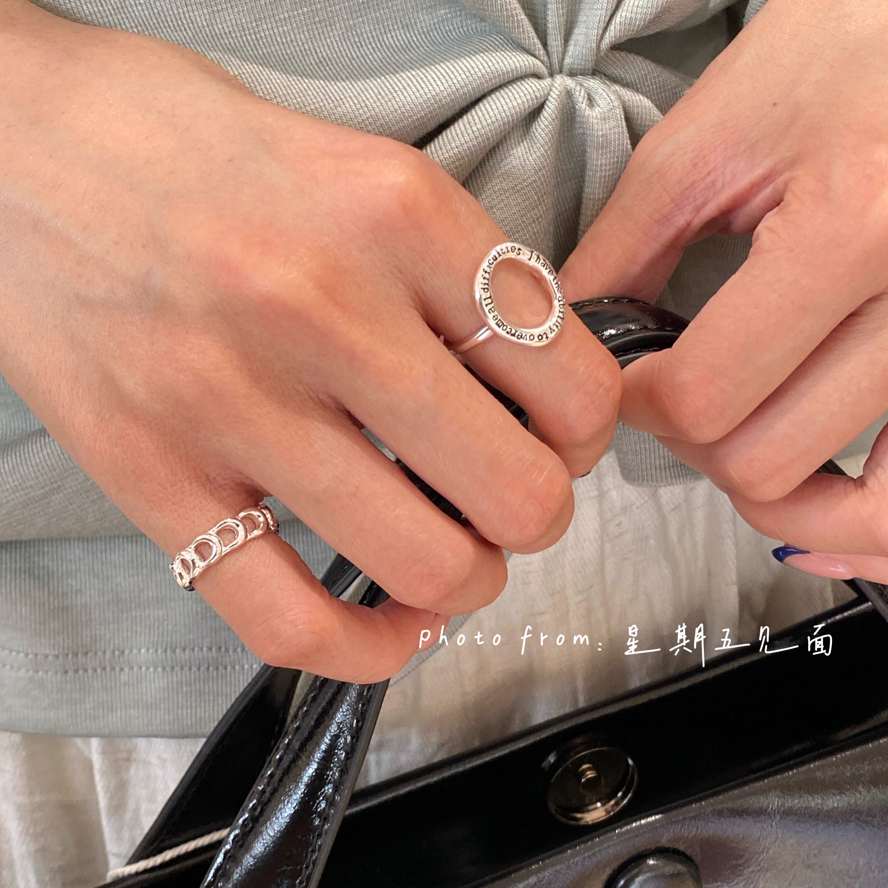 Original design moon shape sterling silver 925 tail ring