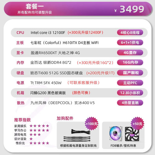 闪鳞G200显卡主机便携提手miniITX桌面台式机小钢炮电脑 - 图0