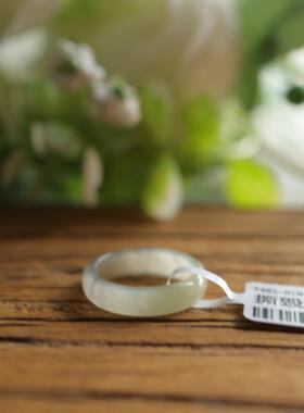 天然和田玉 12码 16.2x4.7mm烟紫圆戒 货号NY7482 价格99