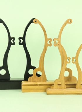 扇子底座实木竹木新娘团扇支架 摆件装饰宫扇 扇托 扇架